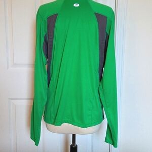 MEN'S SUGOI LONG SLEEVE SHIRT GREEN GRAY MESH CYCLING RUNNING SPORTS SWIMMING